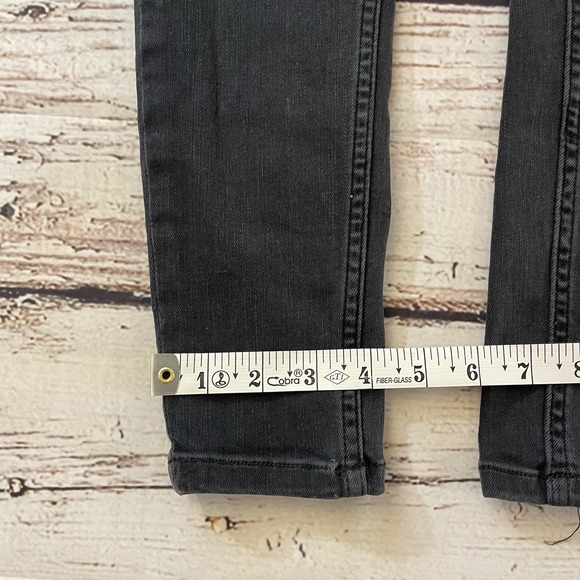 Free People High Waist Lace up Skinny Jeans Distressed Black Size 24 Inseam 26" - Picture 5 of 12